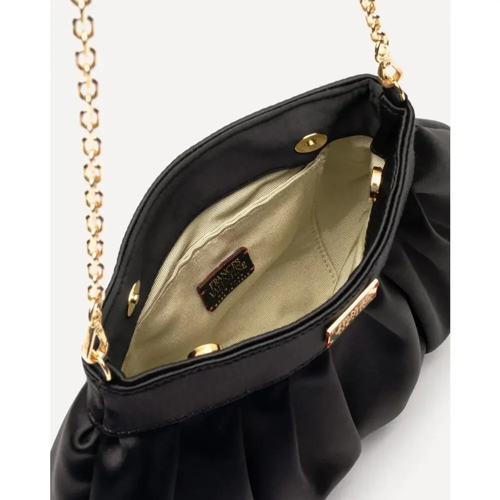Frances Valentine Nora Clutch Satin ~ Black - Picture 4 of 9
